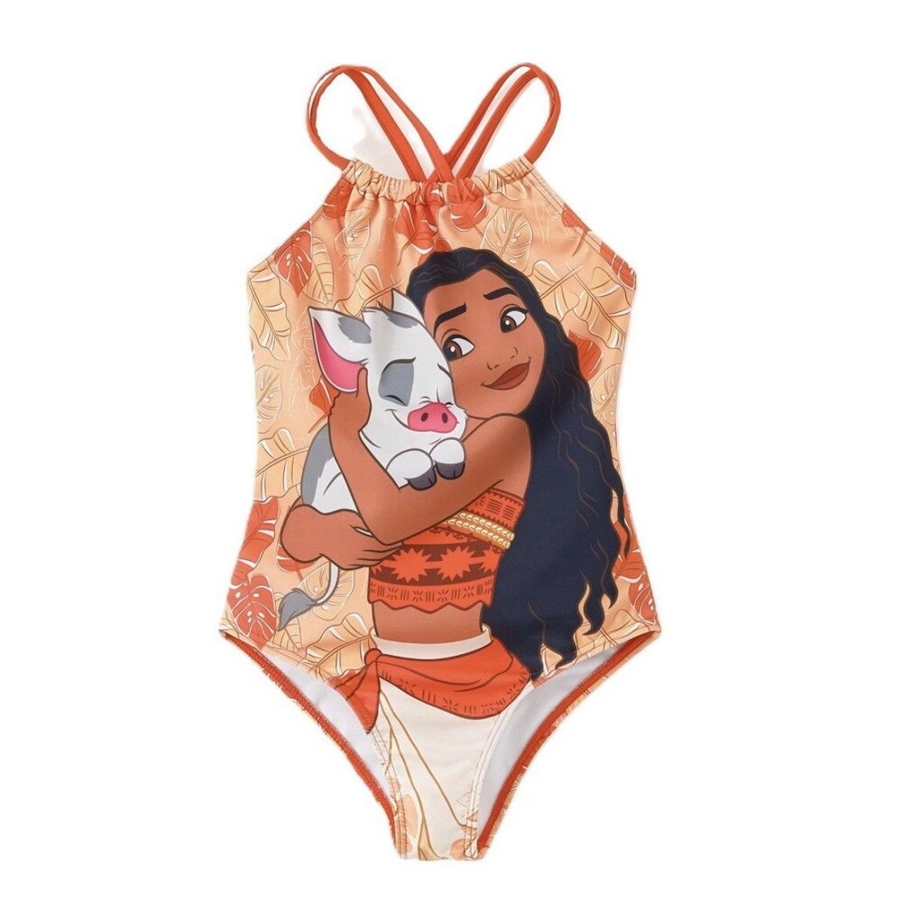 Disney Store *Moana* One Piece Swimsuit Swimwear UPF 50+Girls orange Size 8-9